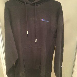 off white champion hoodie black